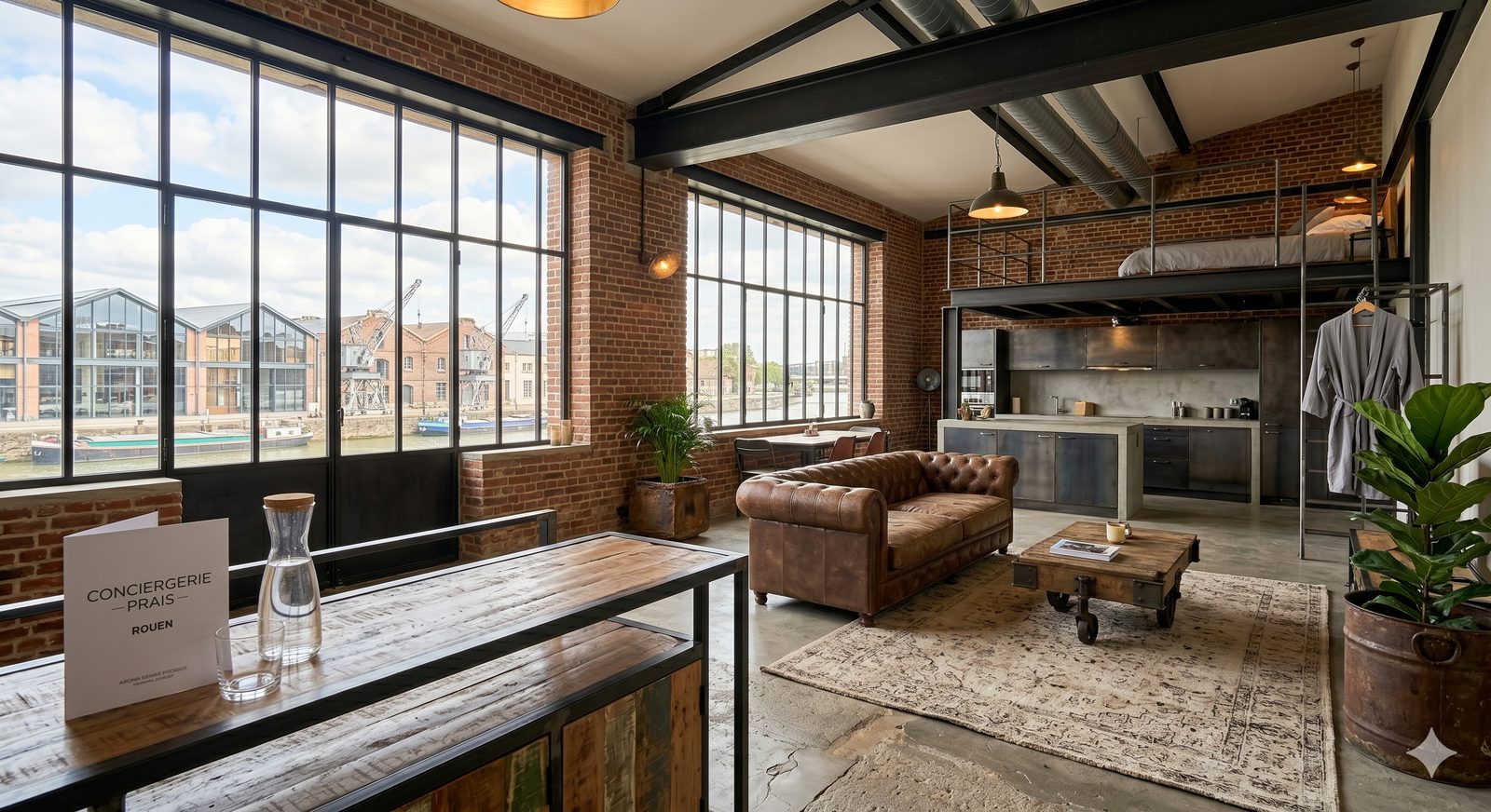 Loft industriel quais de Rouen - Airbnb Normandie conciergerie location