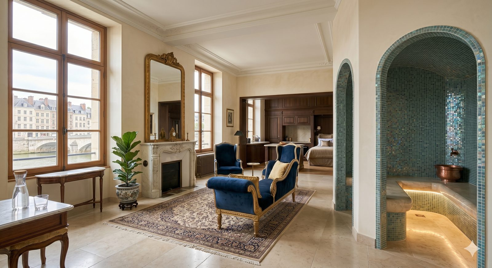 Suite prestige Rouen historique cheminée - Conciergerie Airbnb Normandie haut de gamme